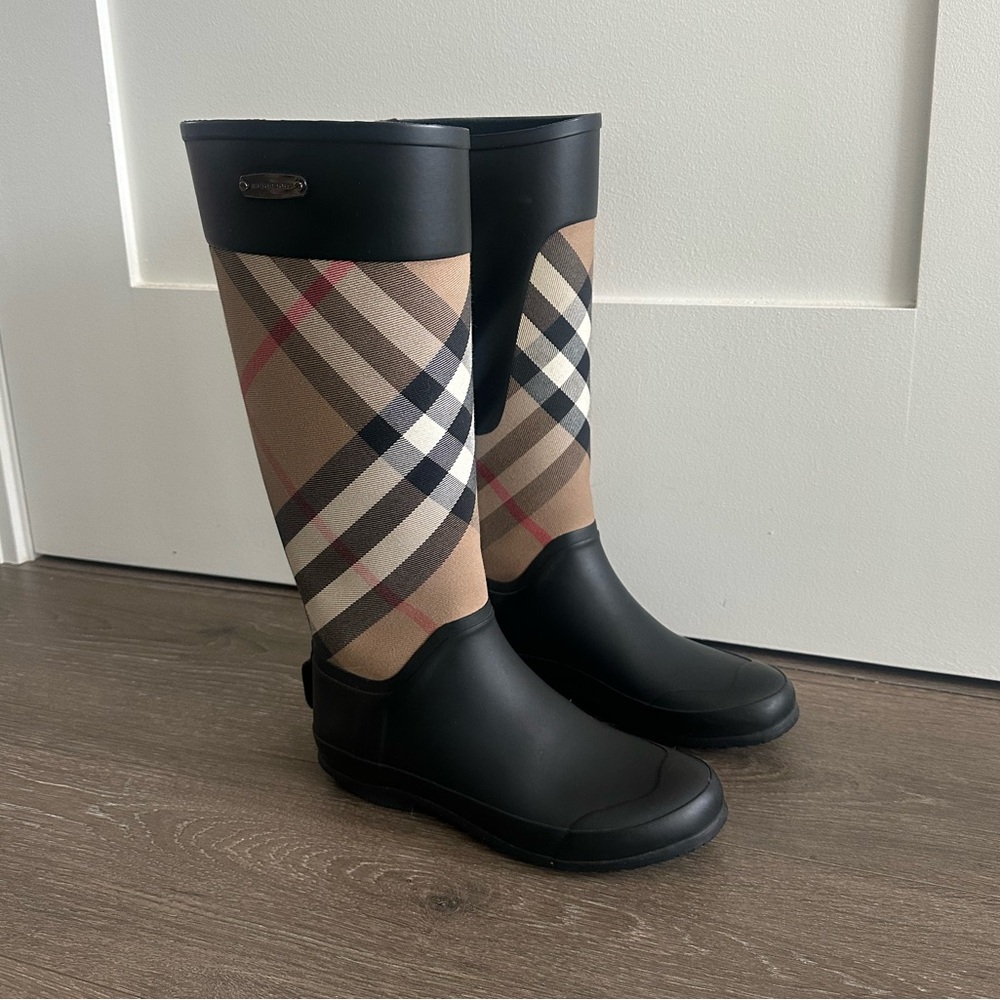 Burberry Plaid Rain Boots